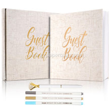 Personalized Linen Wedding Guest Book with Customization Options